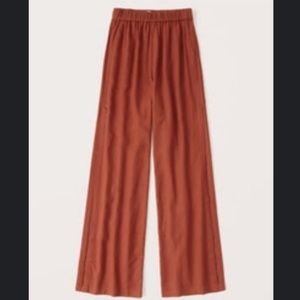 Abercrombie Wide Leg Linen-Blend Pants